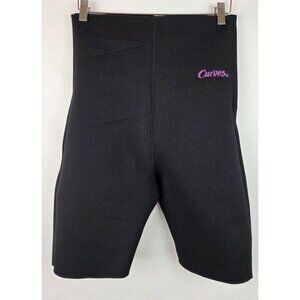 Curves Trimming Shorts Women Large Black Athletic Neoprene Compression Shapewear